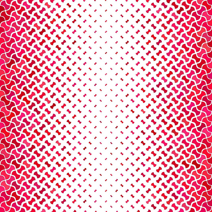 Background, Curved, Geometric, Design, Swatch, Puzzle, Shape, Red, Decoration, Tile, Side