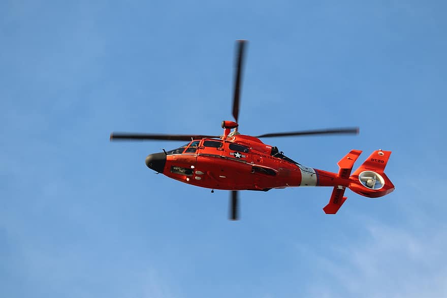 Helicopter, Coast Guard, Mh-65, Eurocopter, propeller, air vehicle, flying, transportation, blue, technology, speed