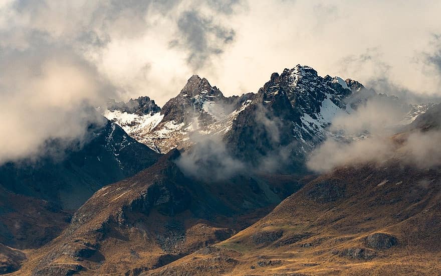 vej, hovedvej, mount cook, sne bjerge, New Zealand, sydøen, efterår, landskab, natur, bjerg, bjergtop
