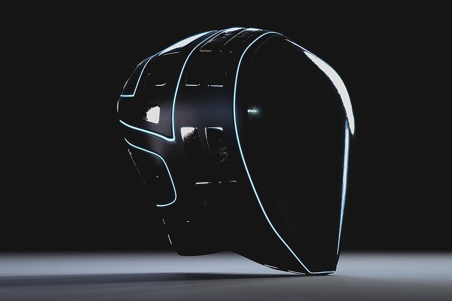 maske, hjelm, futuristisk, gadget, robot, tech, kunstig, koncept, cyborg, videnskab, cyber