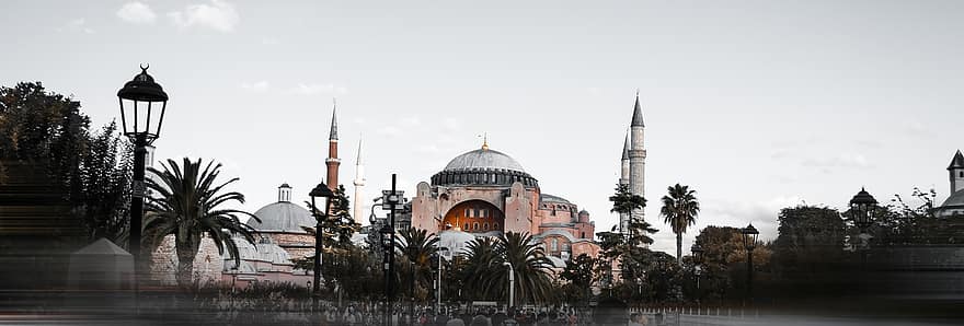 moskeija, temppeli, rakennus, kupoli, arkkitehtuuri, hagia sophia, Turkki, Sultanahmetin, uskonnollinen, matkustaa, uskonto