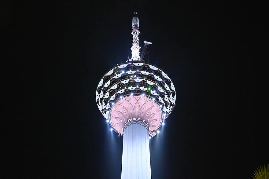 torre, arranha-céu, construção, luzes, arquitetura, Kuala Lumpur, Malásia, turismo, Ásia, viagem