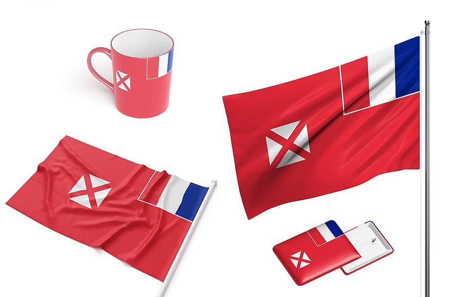 wallis og futuna, land, flagg, avhengig, nasjonalitet, kopp, design