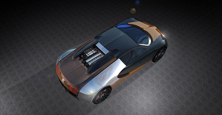 bugatti, veyron, mobil, bolide, 1000ps, prototipe, rendering, tekstur, 3d