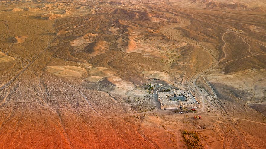 Iran, Desert, Aerial Photo, Drone Shot, Travel, Caravansary, mining, landscape, dirt, sand, aerial view