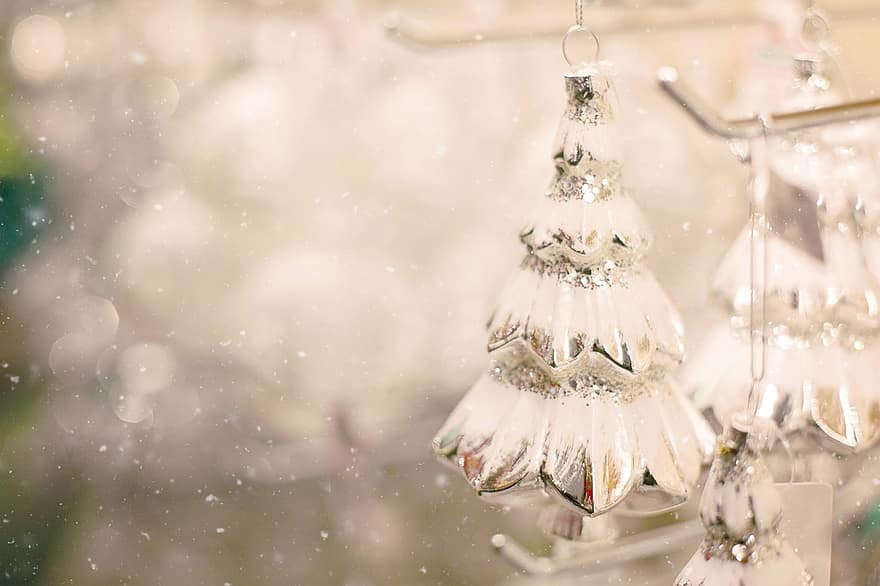 Vánoce, ornament, vánoční strom, sníh, dekorace, téma, Dovolená, oslava, pozadí, zimní, sezóna