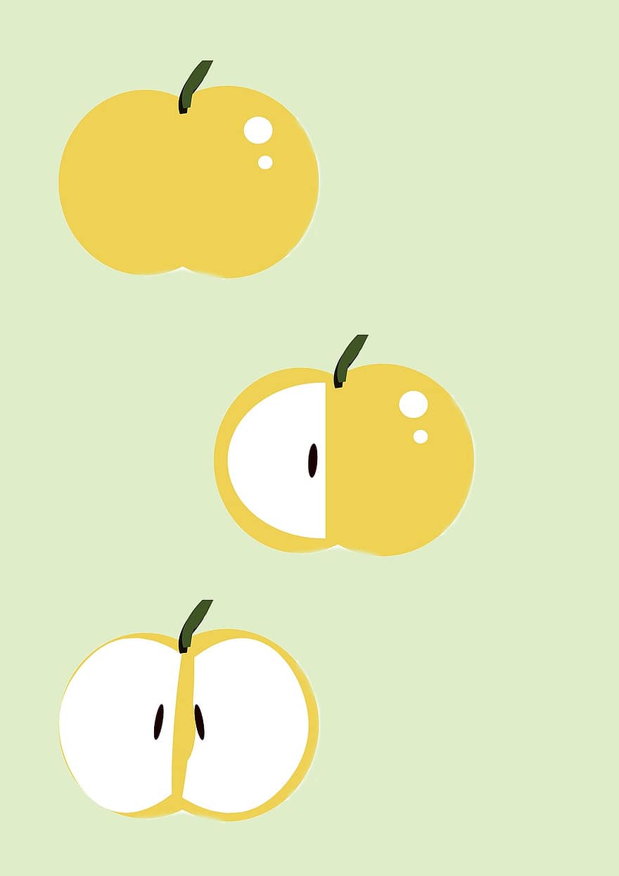 apel, buah, pola, apel kuning, makanan, wallpaper