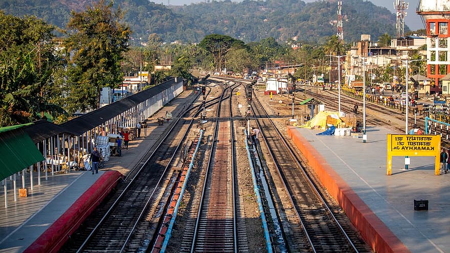 Железнодорожный, indianrailways, поезд, рельс, транспорт, локомотив, путешествовать, станция