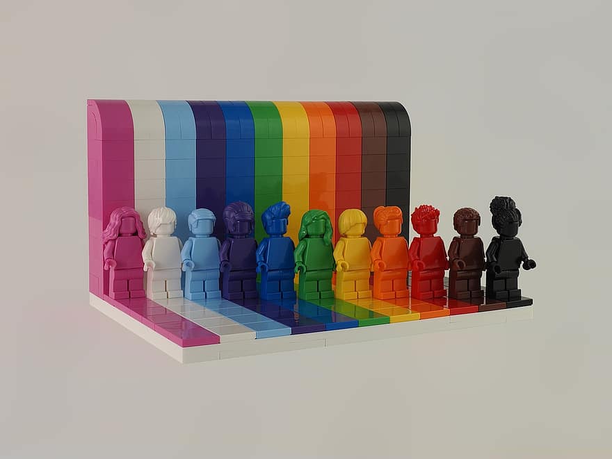 Лего, LGBTQ, радуга, лего блоки, Все прекрасны, LGBT, цифры, Каждый особенный, толерантность, разнообразие