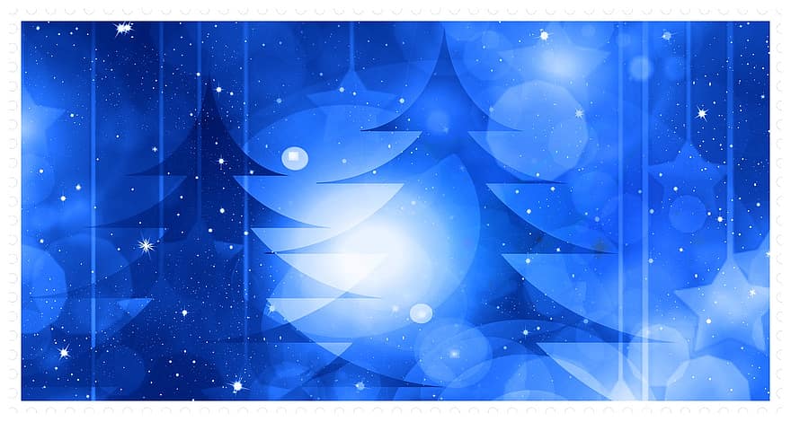 Natal, silhuetas, silhueta, atmosfera, advento, decorações de árvores, montanha, azul, embaixada, árvore de Natal, Cristo