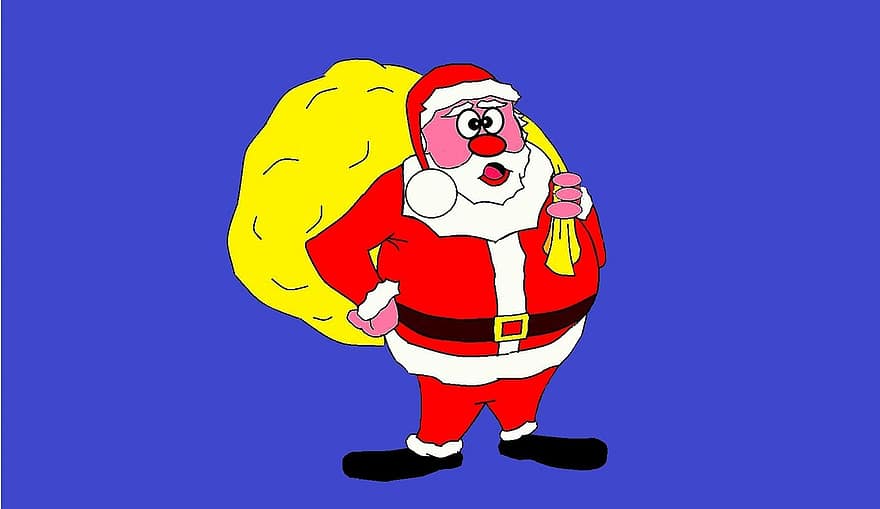 Santa Klaus, Noel, Hediyeler, partiler, kutlama, çizim, Şeker