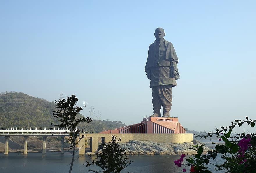 statue, statue de l'unité, Inde, Sanctuaire de faune de Shoolpaneshwar, point de repère, Statue de Sardar Patel