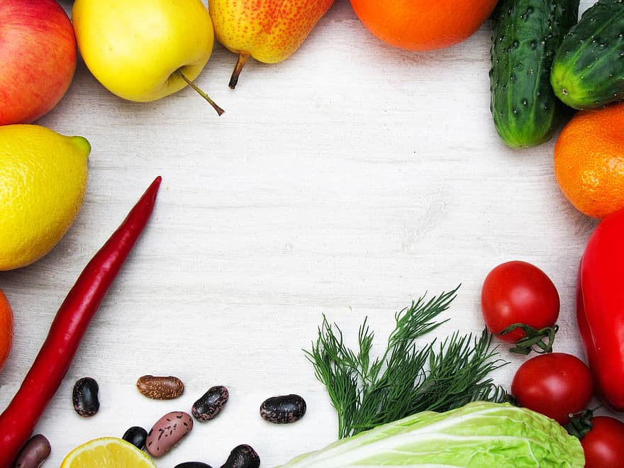 vegetales, comida, sano, Fresco, orgánico, frutas, eneldo, nutrición, productos, ingredientes, frijoles
