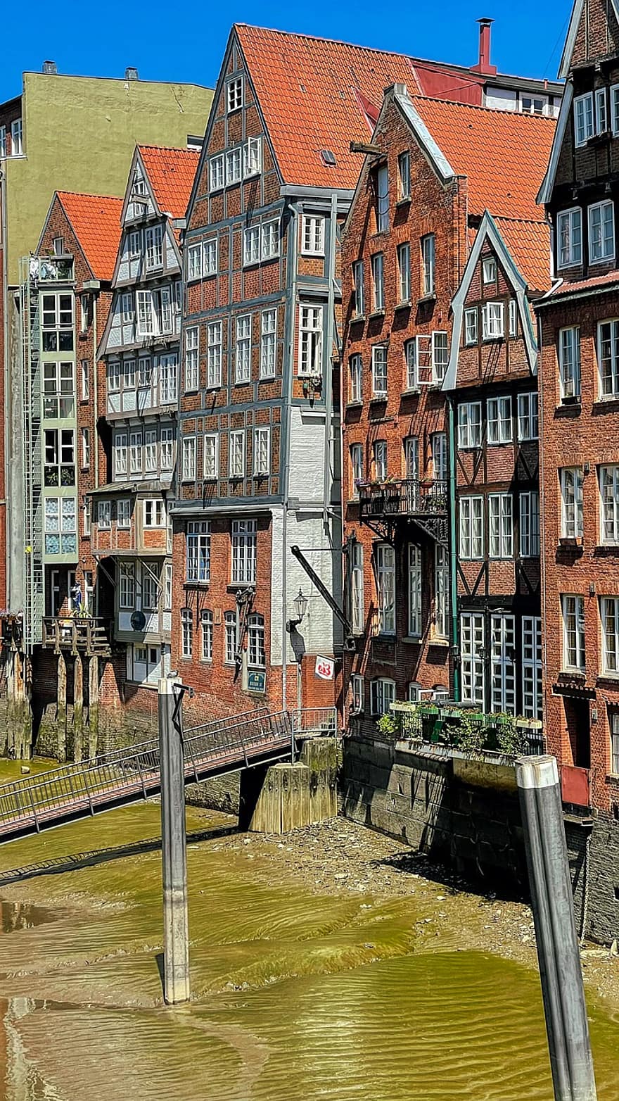 Hamburg, clădiri, râu, deichstrasse, flota, apă, urban, oraș