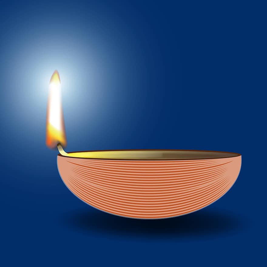 svíčka, diwali, diya, festival, oslava, indický, hinduismus, náboženství, plamen, svítilna, tradiční