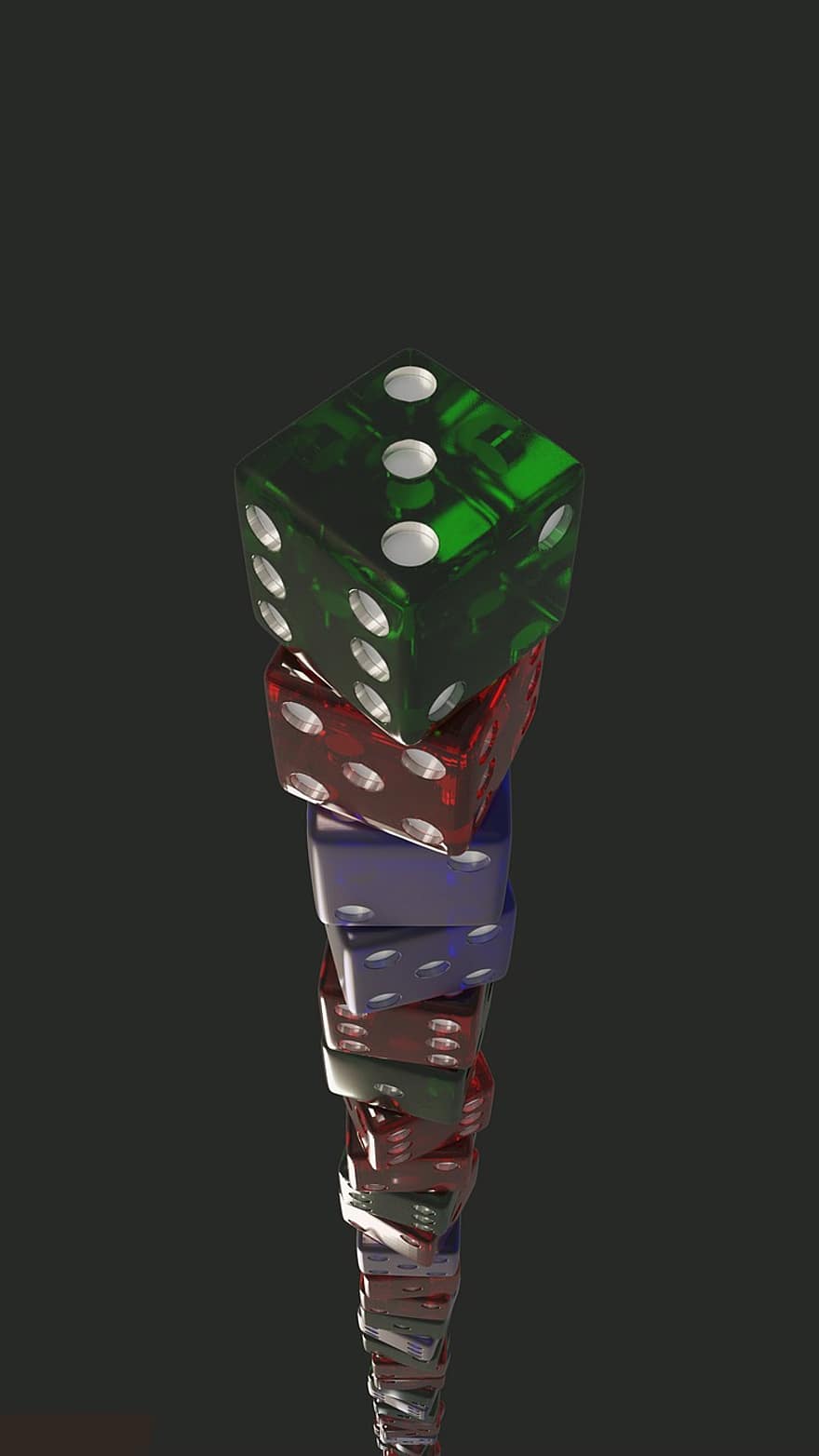 Dice, Tower, Gambling, Blocks, Geometry, Design, Screensaver, Abstract, Stacked, On Each Other, Multicoloured