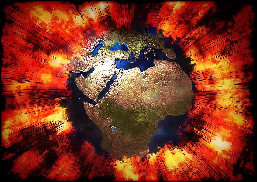 지구, 폭발, 세계, 팝, 불, 행성, 글로벌, 계산서