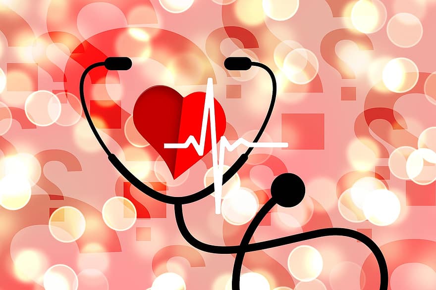 sveikata, liga, stetoskopas, širdis, dažnis, ritmas, širdies plakimas, grandinės, bokeh, klausimas, Klaustukas