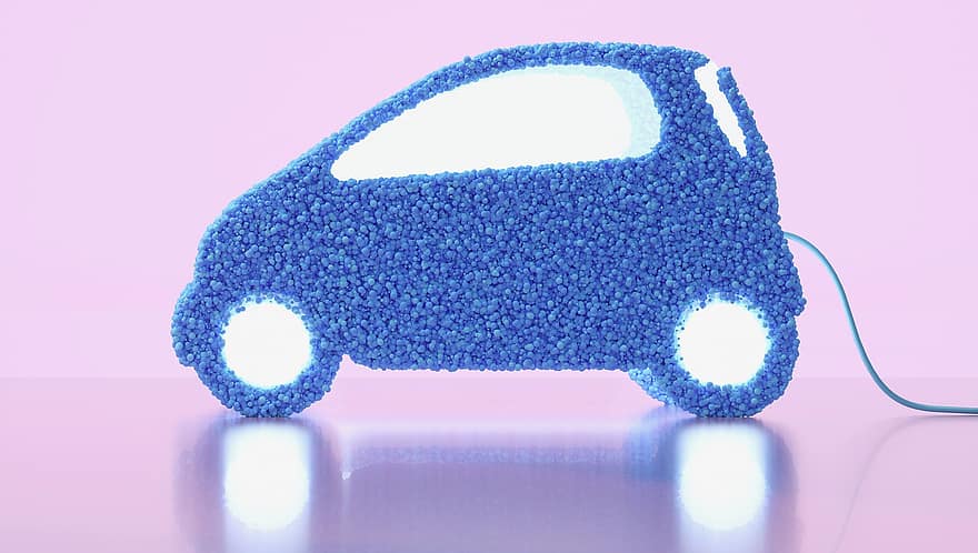 車、持続可能な車、持続可能性、電気自動車、自動車、自動車の、自動、車両、3Dレンダリング