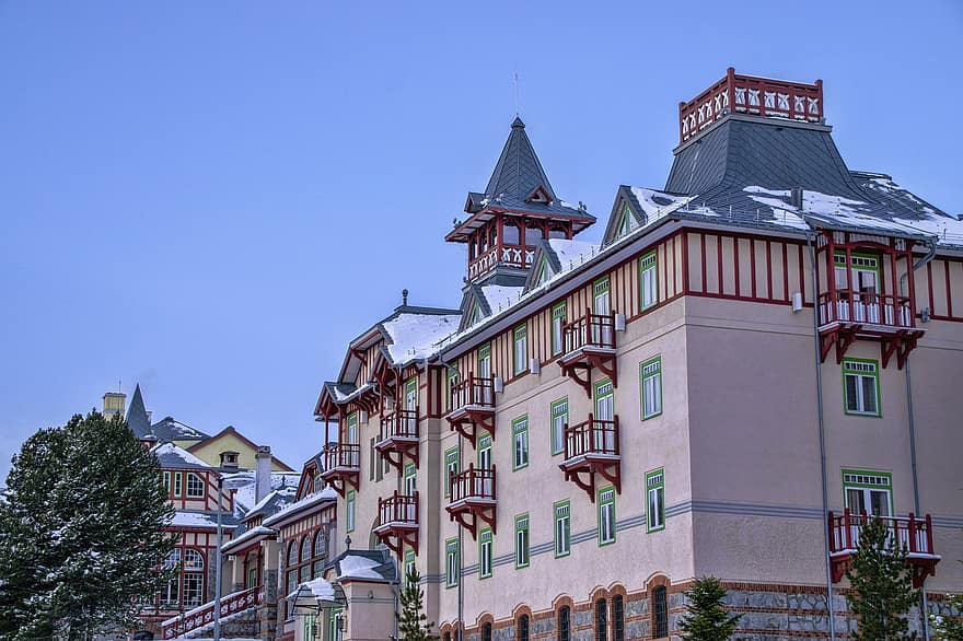 szálloda, építészet, Szlovákia, épület külső, híres hely, történelem, kultúrák, épített szerkezet, régi, tető, városkép
