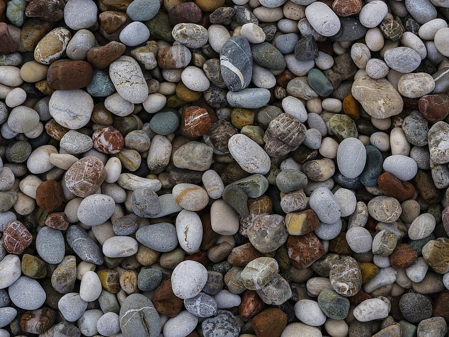pietre, rocce, ciottoli, minerale, sfondo, riva