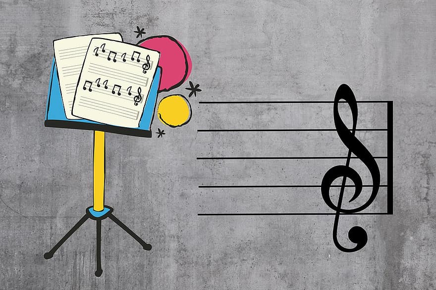 Musical Score, Musical Note, Music, Composition, Music Sheets, Lectern, education, illustration, creativity, backgrounds, design