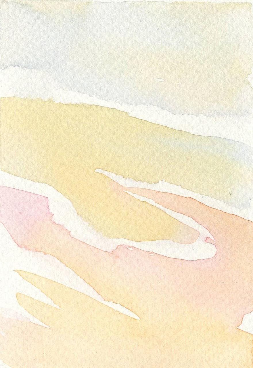 Beach, Sand, Sea, Coast, Tide, Background, Watercolor, Art, abstract, paint, backgrounds
