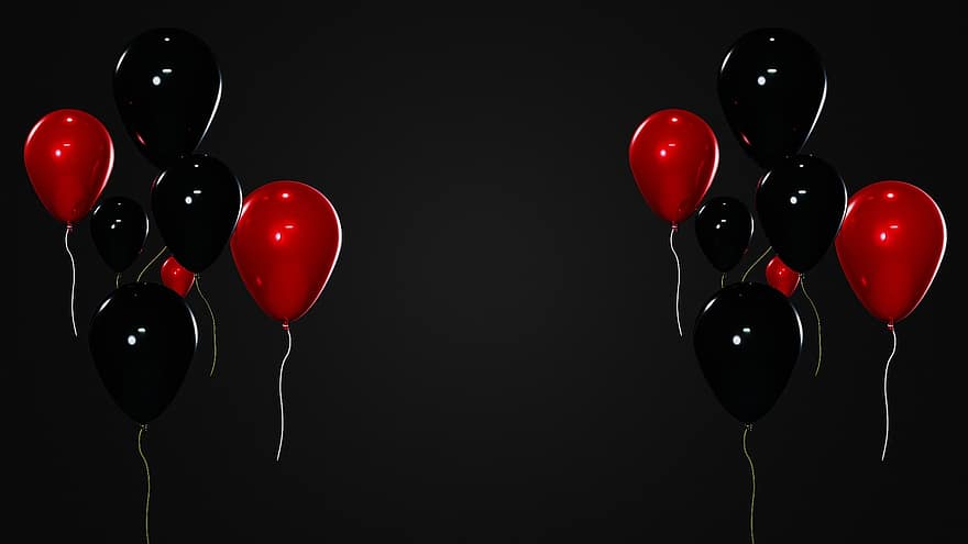 ballonnen, achtergrond, feest, verjaardag