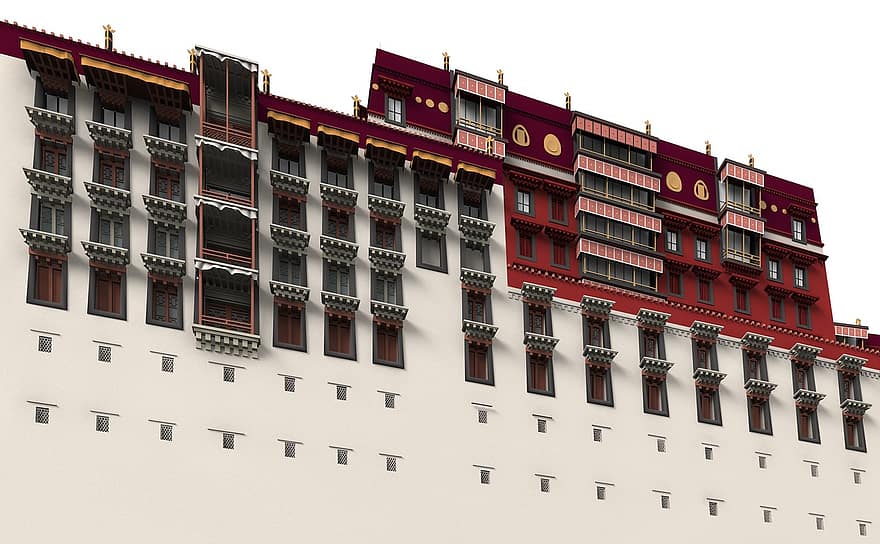potala, palads, lhasa, arkitektur, bygning, kirke, steder af interesse, historisk, turister, attraktion, milepæl