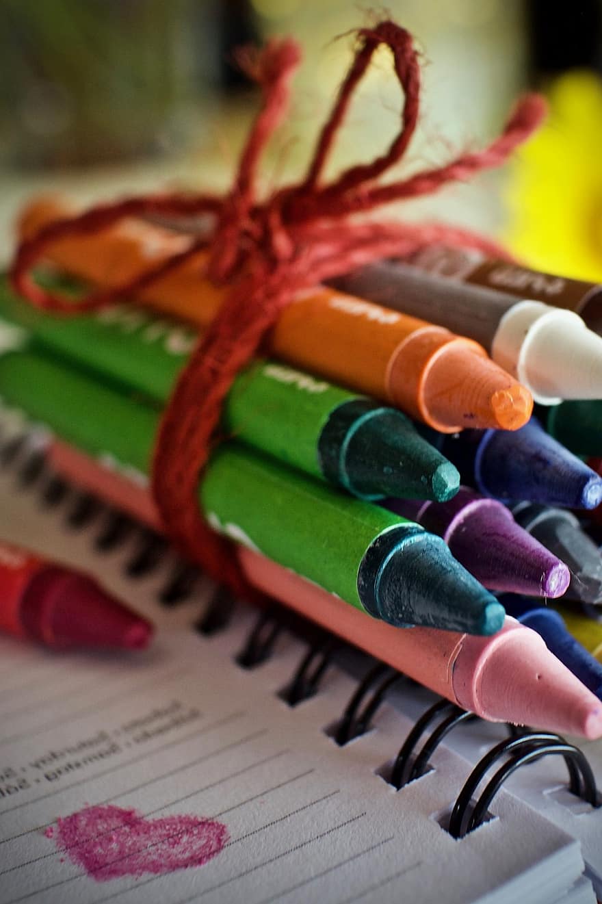 kleurpotloden, kleuren, bloem, creatief, trek, schrijfbehoeften, kleurrijk, opleiding, kunst, artistiek, school-