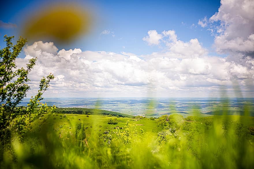 vue sur la montagne, Montagne, paysage, des nuages, ciel, les plantes, la nature, Roumanie