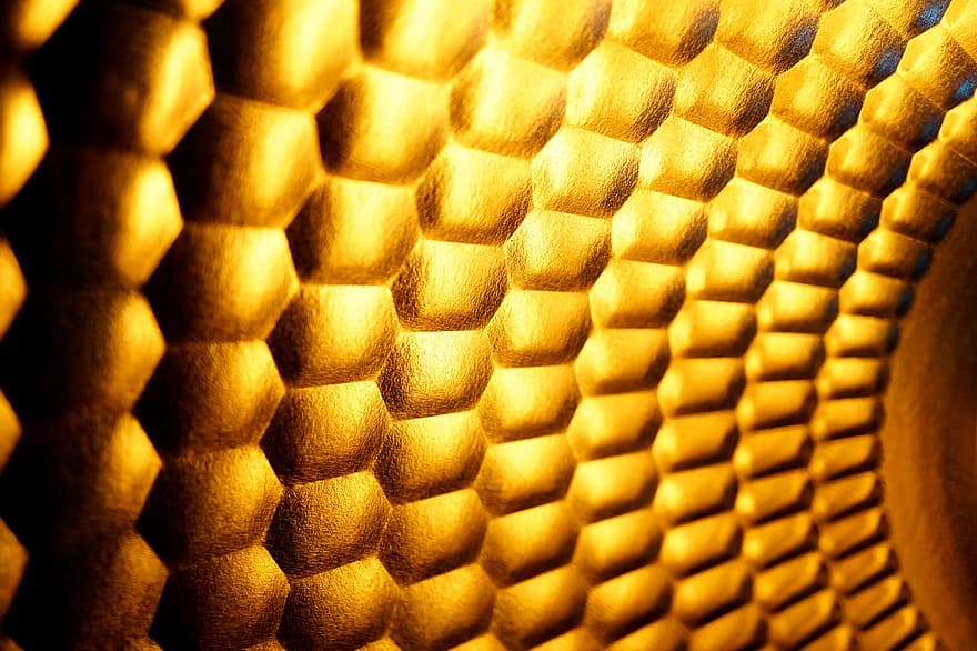 bikage, mønster, struktur, gylden gul, sekskant, gradvis, guld