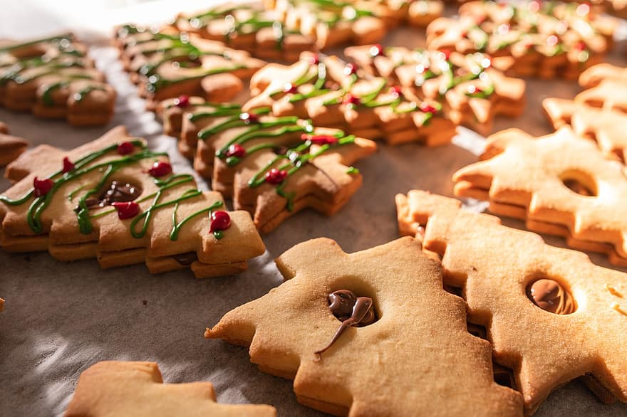 쿠키, 크리스마스, 전통적인, 단, 디저트, 구운 것, 식품, 달달한 음식, 수제의, 빵 굽기, 장식