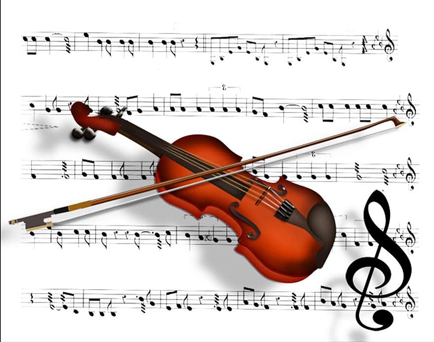 violin, musik, instrument, klassisk, træ