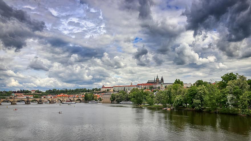 Прага, капитал, город, Европа, строительство, архитектура, исторически, церковь, туризм, средневековый, готика