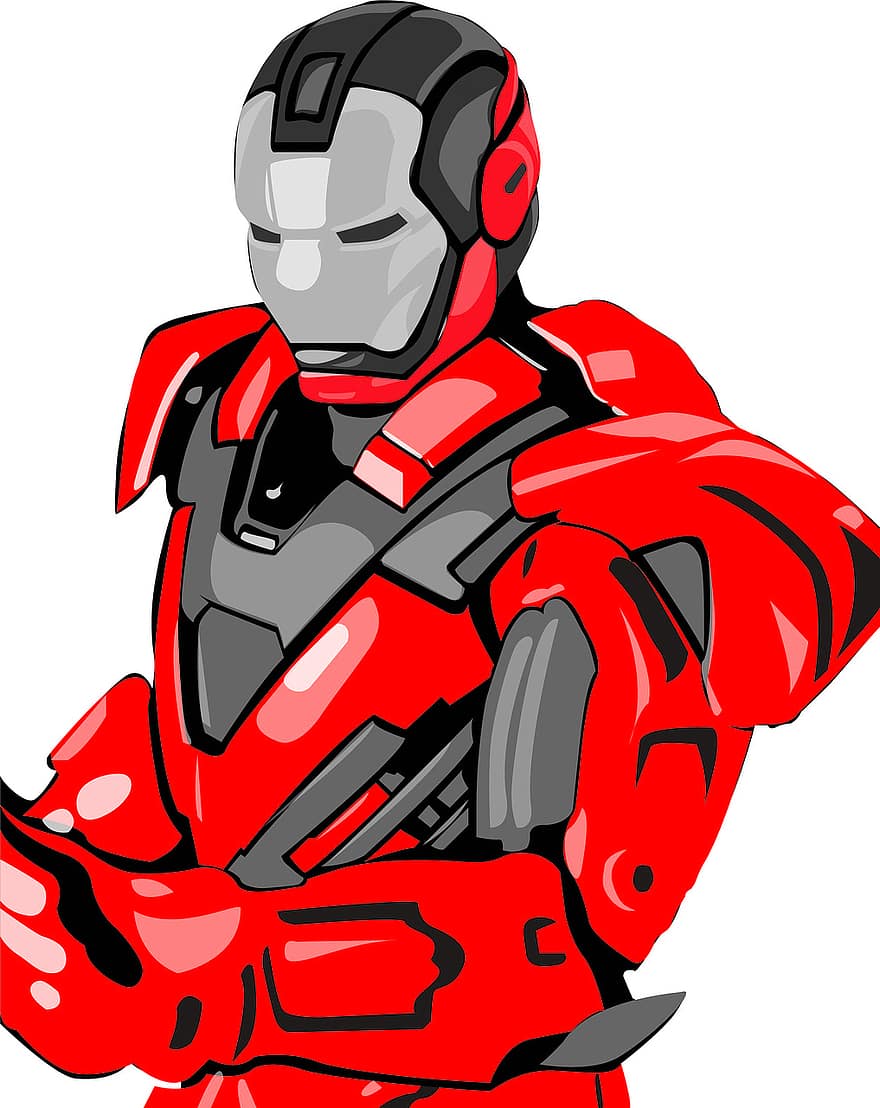 homem de Ferro, personagem, Super heroi, robô, ficção científica, maravilha, retrato, gráfico, homem, ferro