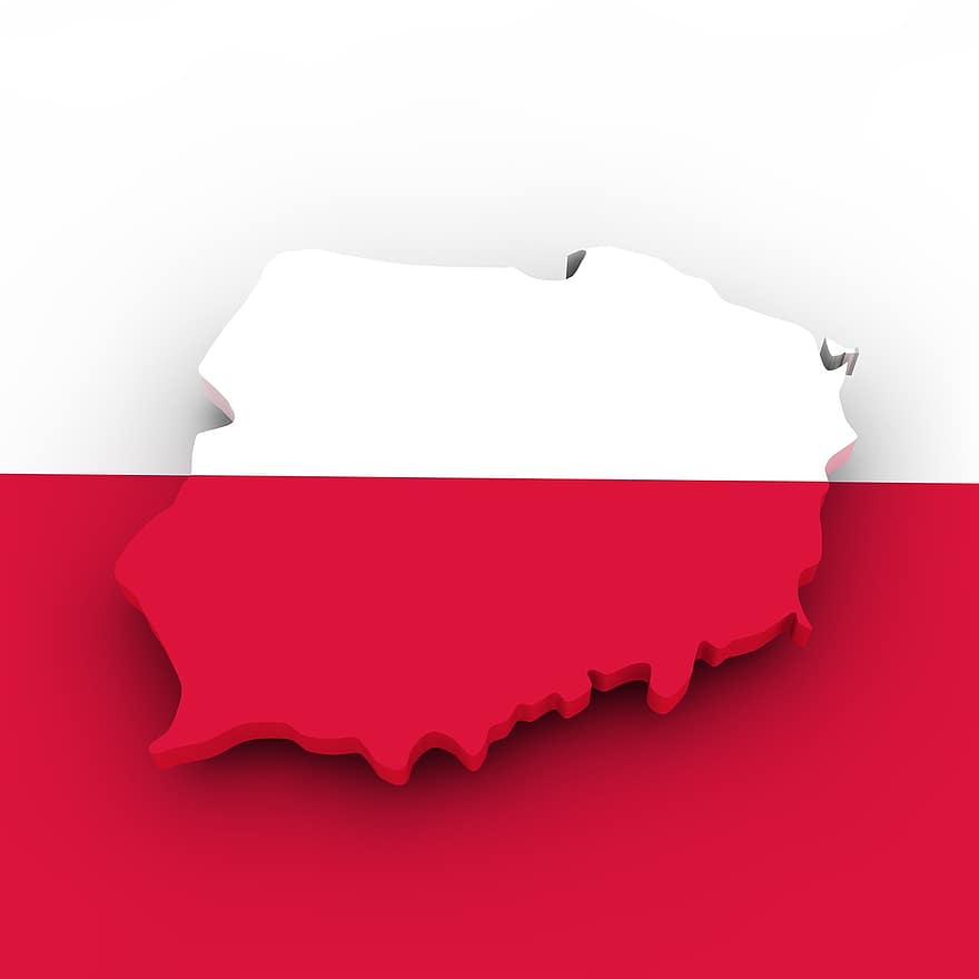 térkép, Lengyelország, zászló, határok, ország, Amerikában