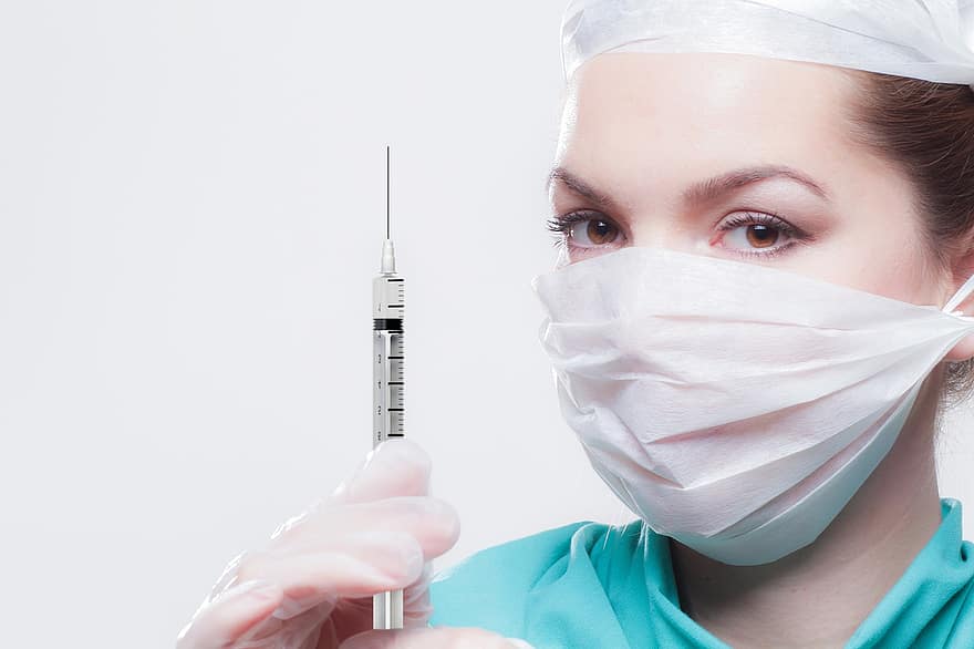 Woman, Healthcare Professional, Syringe, Nurse, Doctor, Vaccine, Injection, Mask, Face Mask, Vaccination, Medical