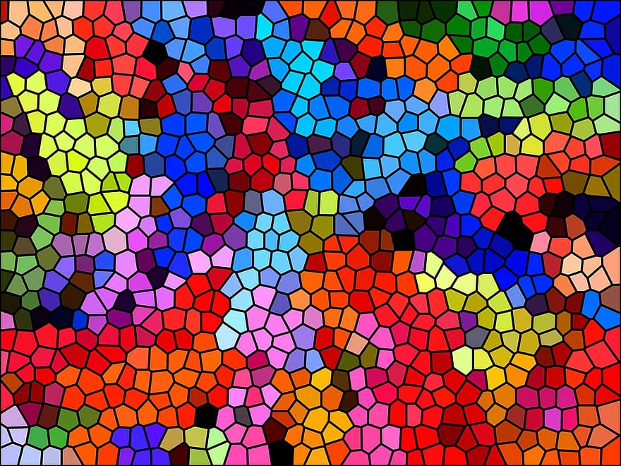 Pattern, Structure, Background, Yellow, Colorful, Red, Blue, Green, Color, Mosaic