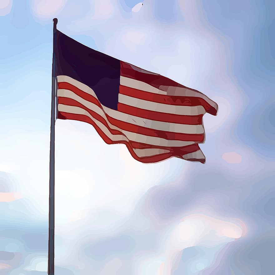 アメリカ、旗、米国、ドム、全国の、愛国心が強い、ユナイテッド、シンボル、日、愛国心、州