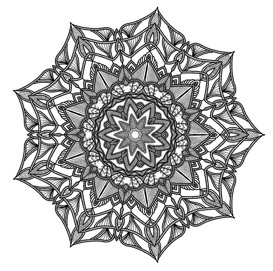Mandala, Pattern, Geometry, Black