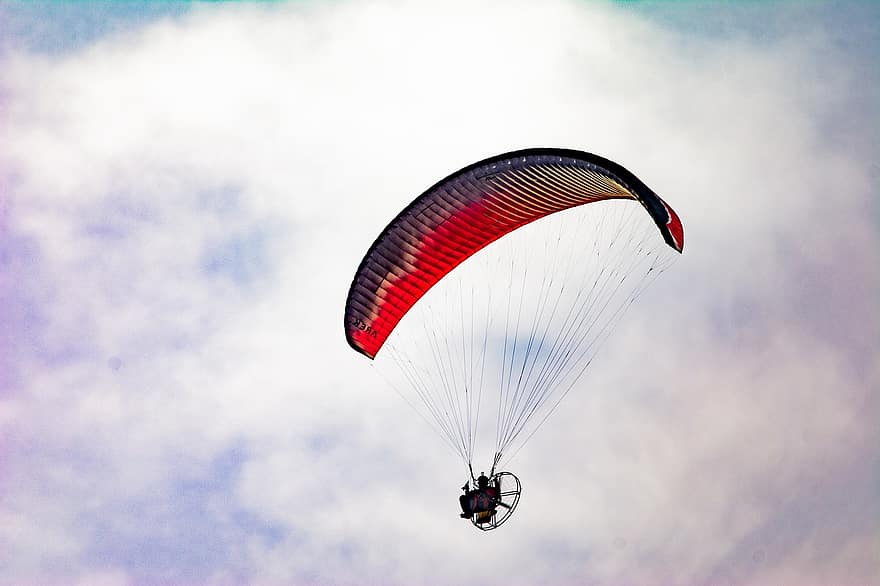 Hang glider, flygning, himmel, fly, flying, dom, avslapning, airfare, skyer, sport, ekstrem