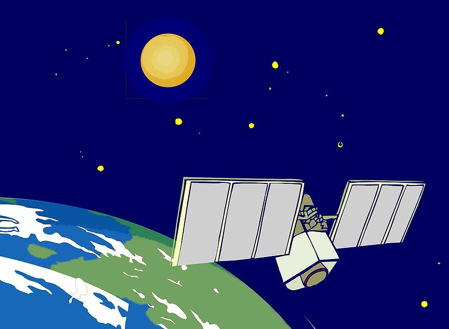 衛星、地球、軌道、科学、コミュニケーション、太陽、宇宙、スペース