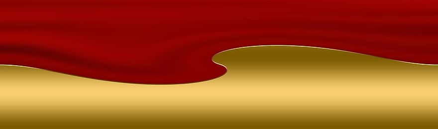 Background, Banner, Festive, Wave, Gloss, Shiny, Metallic, Decoration, Noble, Course, Golden Yellow