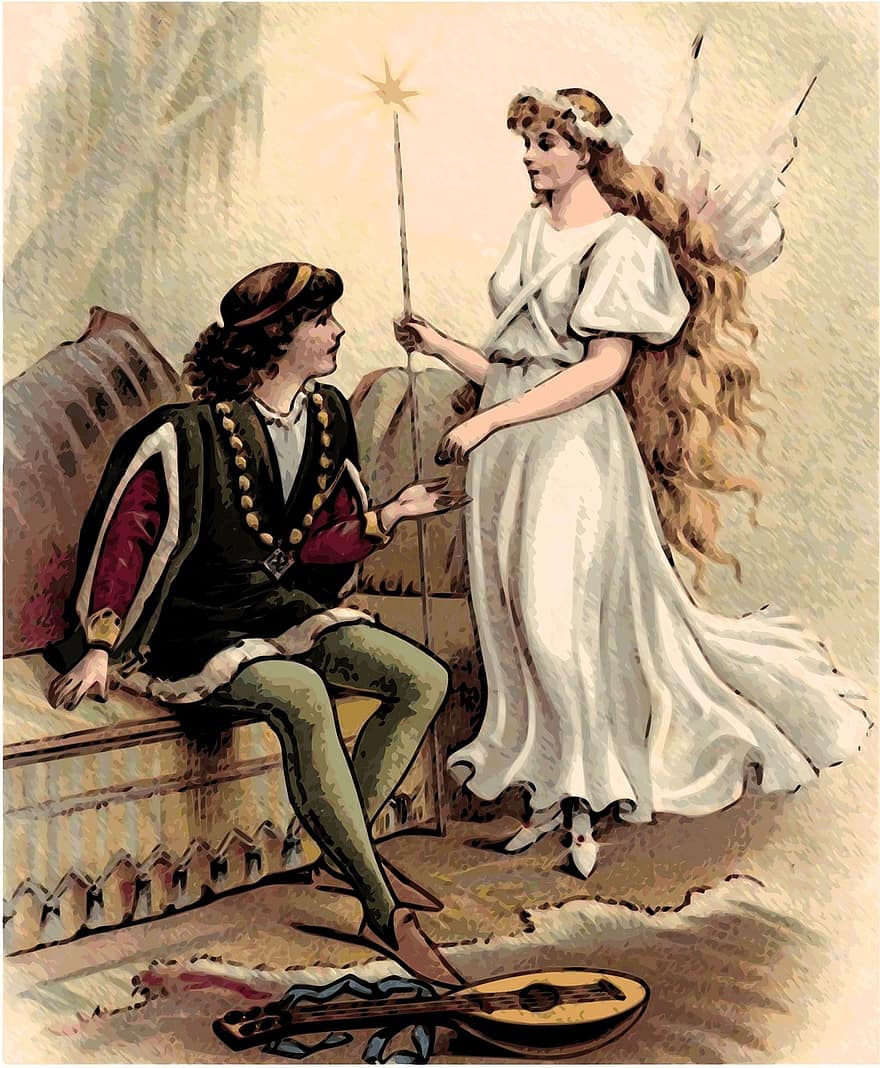 prince, Princesse, Fée, Château, histoires pour enfants, contes de fées, illustration, ancien, Vieille illustration
