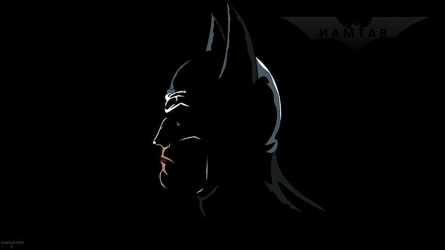 Бэтмен, супергероя, портрет, профиль, Брюс Уэйн, герой, маскировать, темно, черный