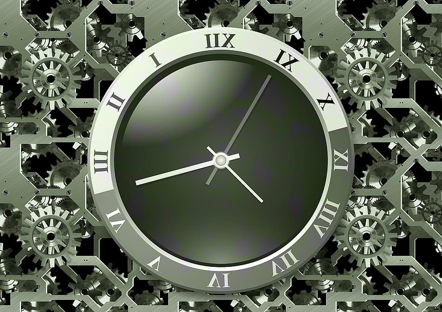 orologio, tempo, Ingranaggio, ingranaggi, viso, blu, modo di pensare, modo di vivere, attitudine alla vita, stile di vita, moderno