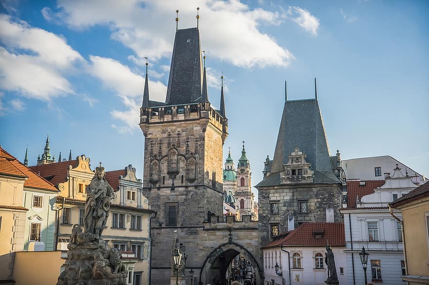 silta, torni, silta torni, charles-silta, Praha, Tšekin tasavalta, Böömi, matkailu, historiallinen keskusta, Eurooppa, matkustaa