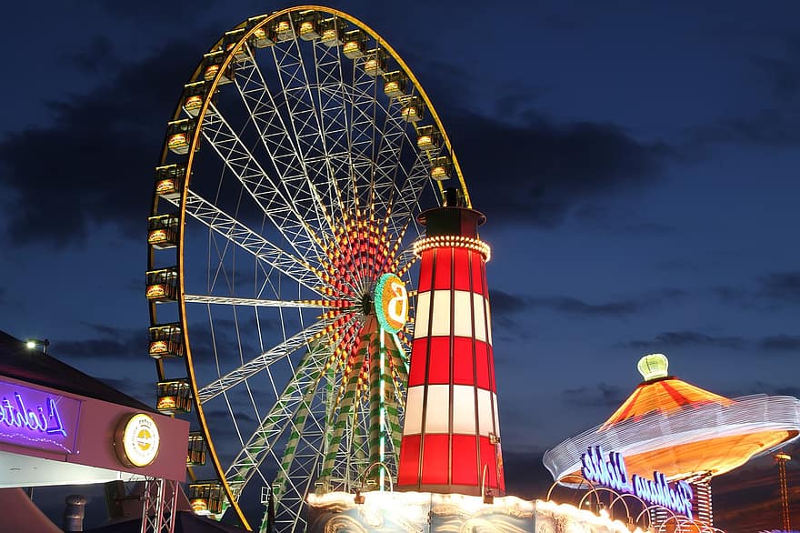 pariserhjul, Crange Fair, nöjespark, ruhr område, Rhen-Herne-kanalen, Tyskland