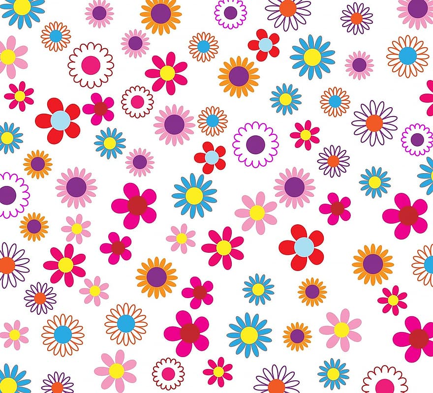 Floral, Flowers, Background, Pattern, Wallpaper, Paper, Colourful, Design, Floral Background, Floral Design, Vector Flowers